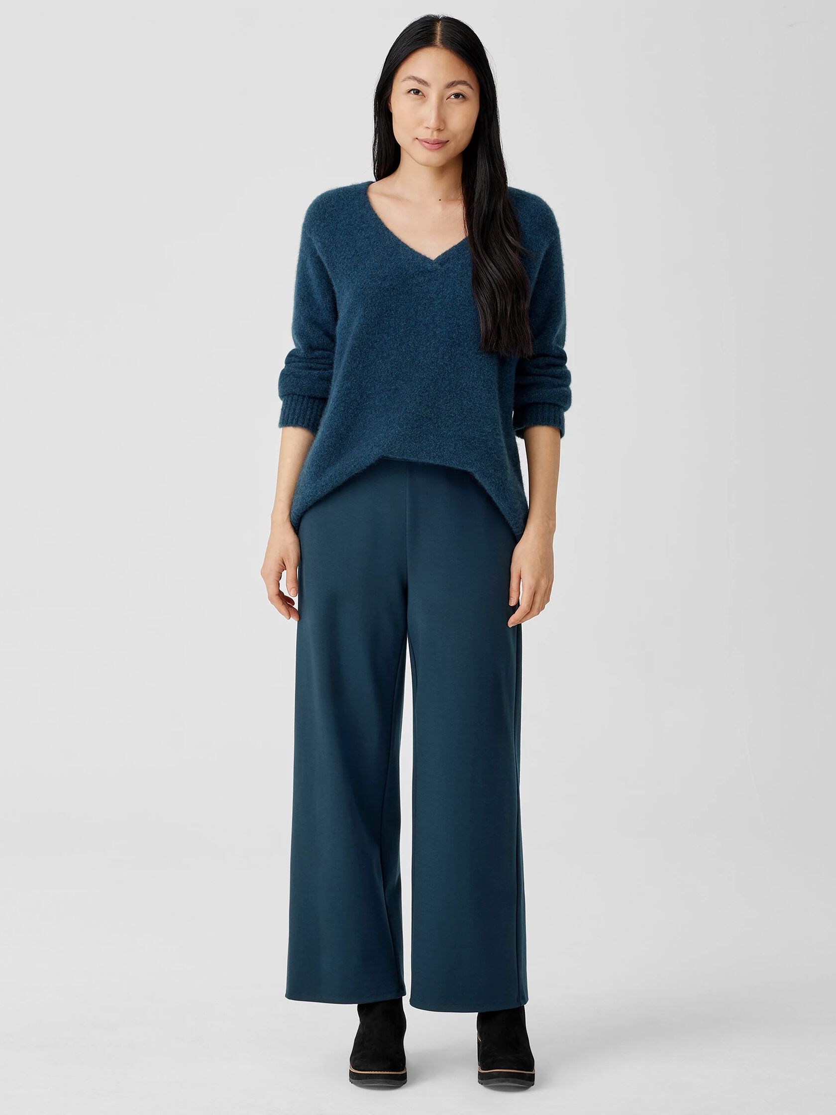 Washable Flex Ponte Wide-Leg Pant