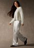 Crinkled Satin Straight Pant