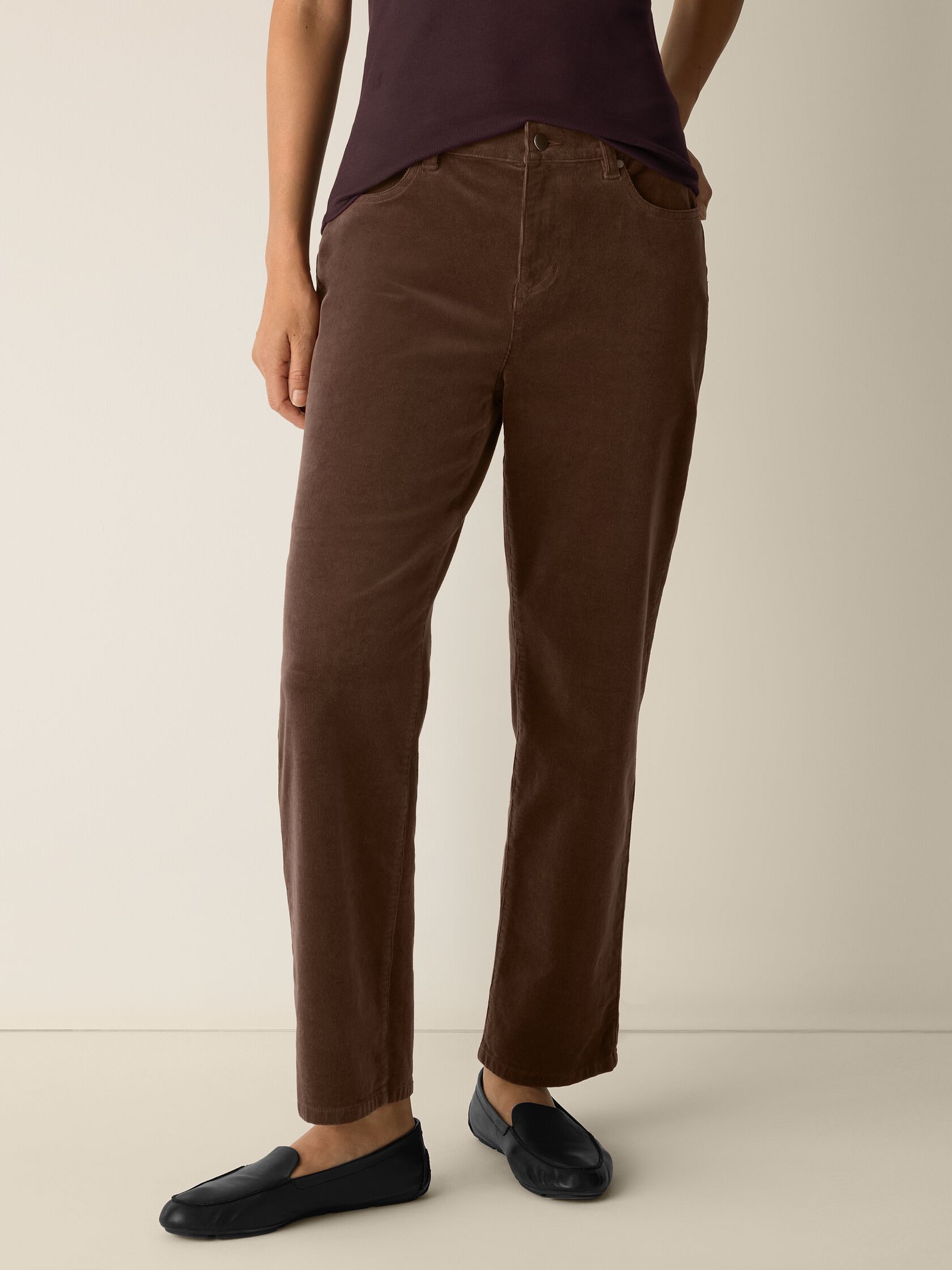 Organic Cotton Stretch Corduroy Straight Pant