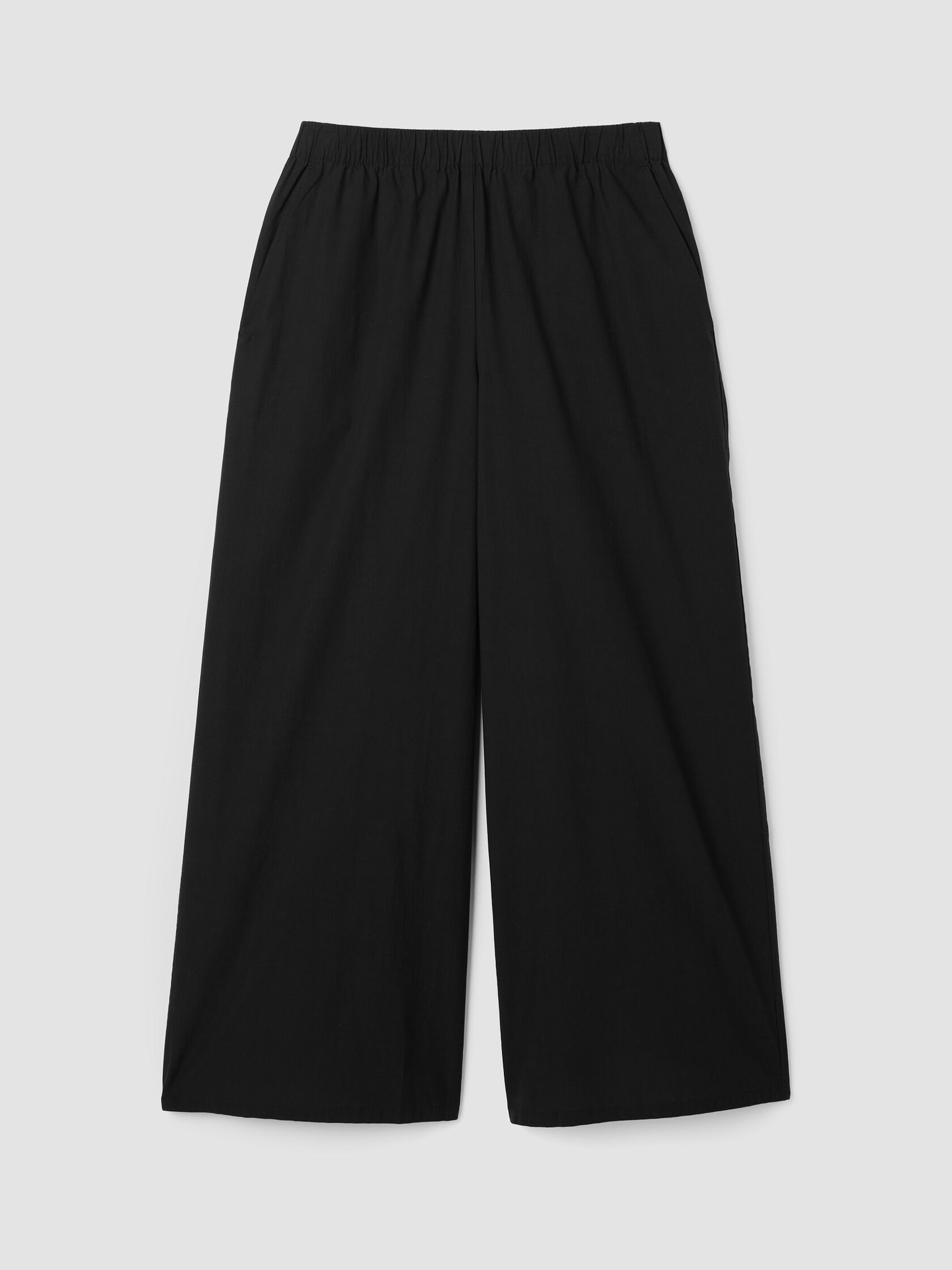 Washed Organic Cotton Poplin Wide-Leg Pant