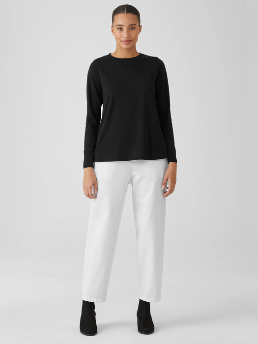 Organic Pima Cotton Jersey Round Neck Top