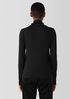 Ribbed Pima Cotton Blend Turtleneck Top