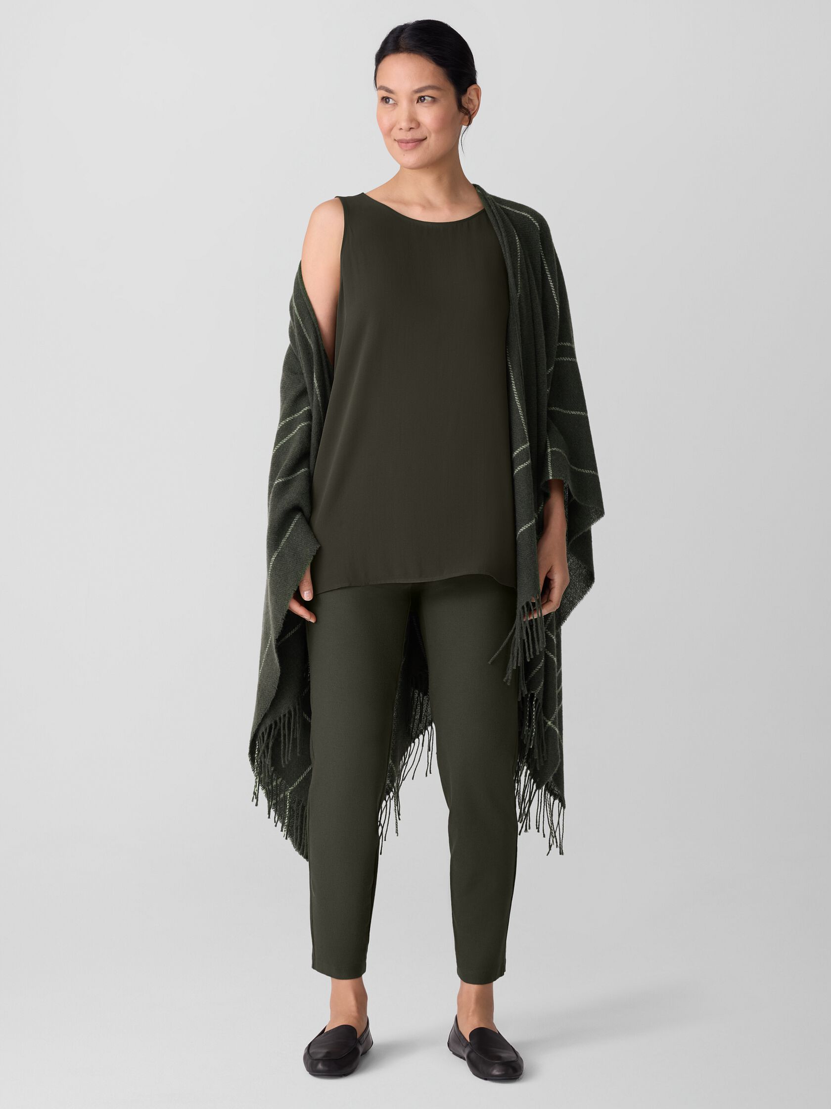 Washable Stretch Crepe Slim Pant