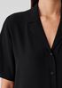 Silk Georgette Crepe Notch Collar Shirt