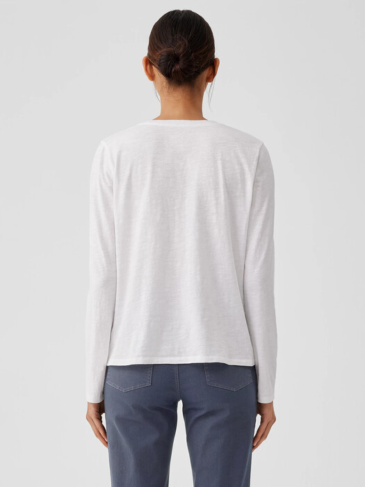 Organic Cotton Slub V-Neck Top