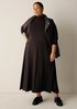 Stretch Jersey Knit Turtleneck Dress