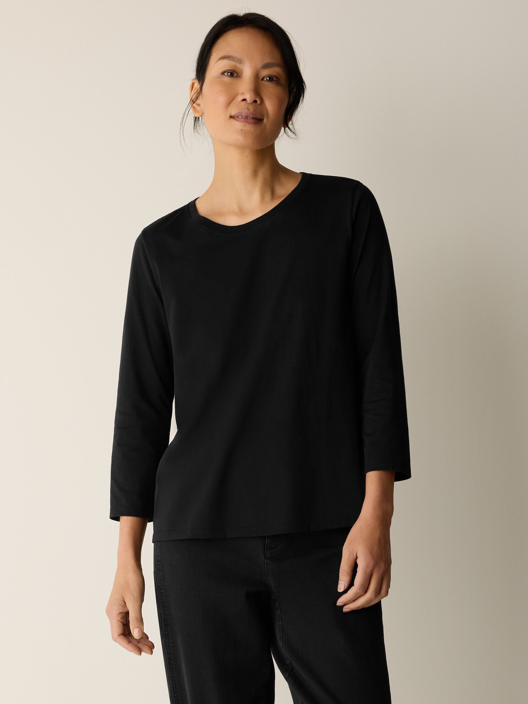 Organic Pima Cotton Jersey 3/4-Sleeve Tee