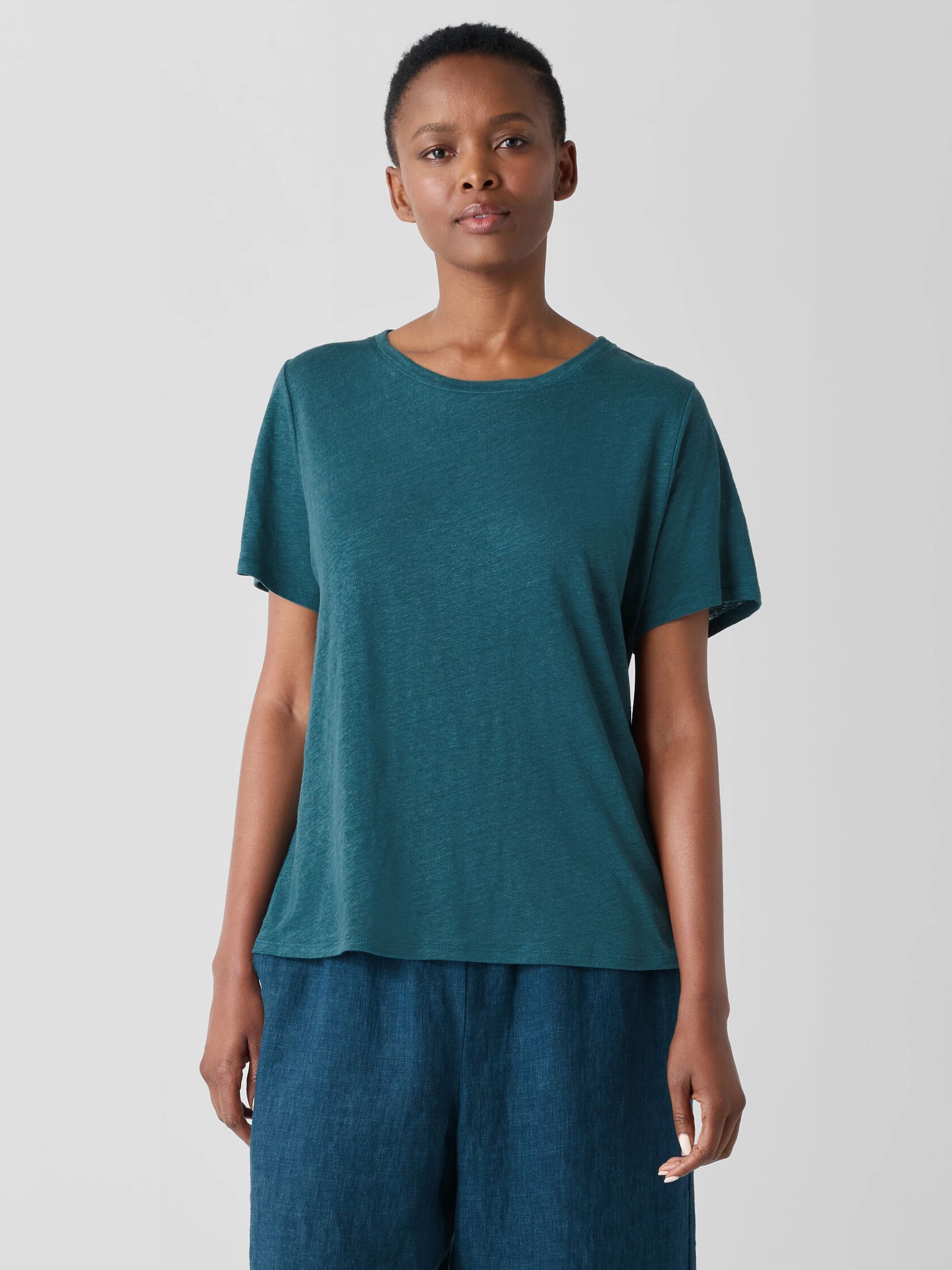 Organic Linen Jersey Crew Neck Tee