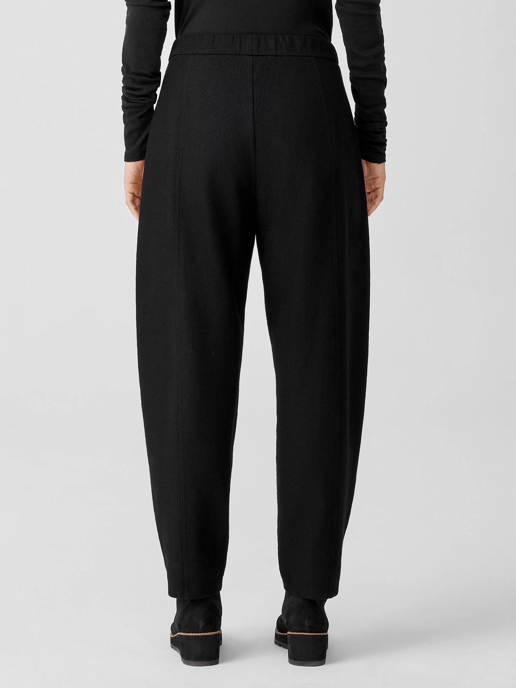 Boiled Wool Jersey Pleated Lantern Pant