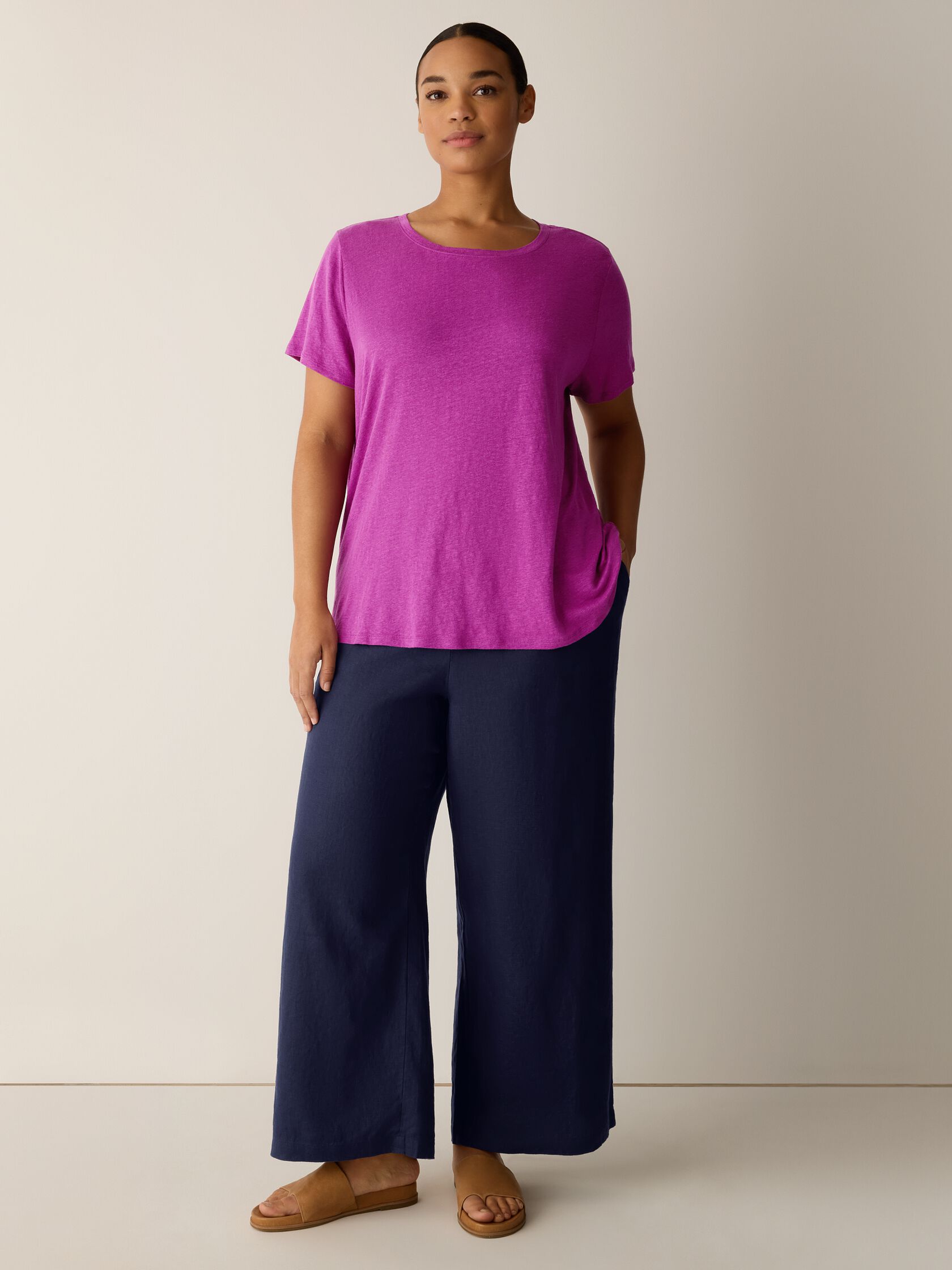 Organic Linen Jersey Crew Neck Tee