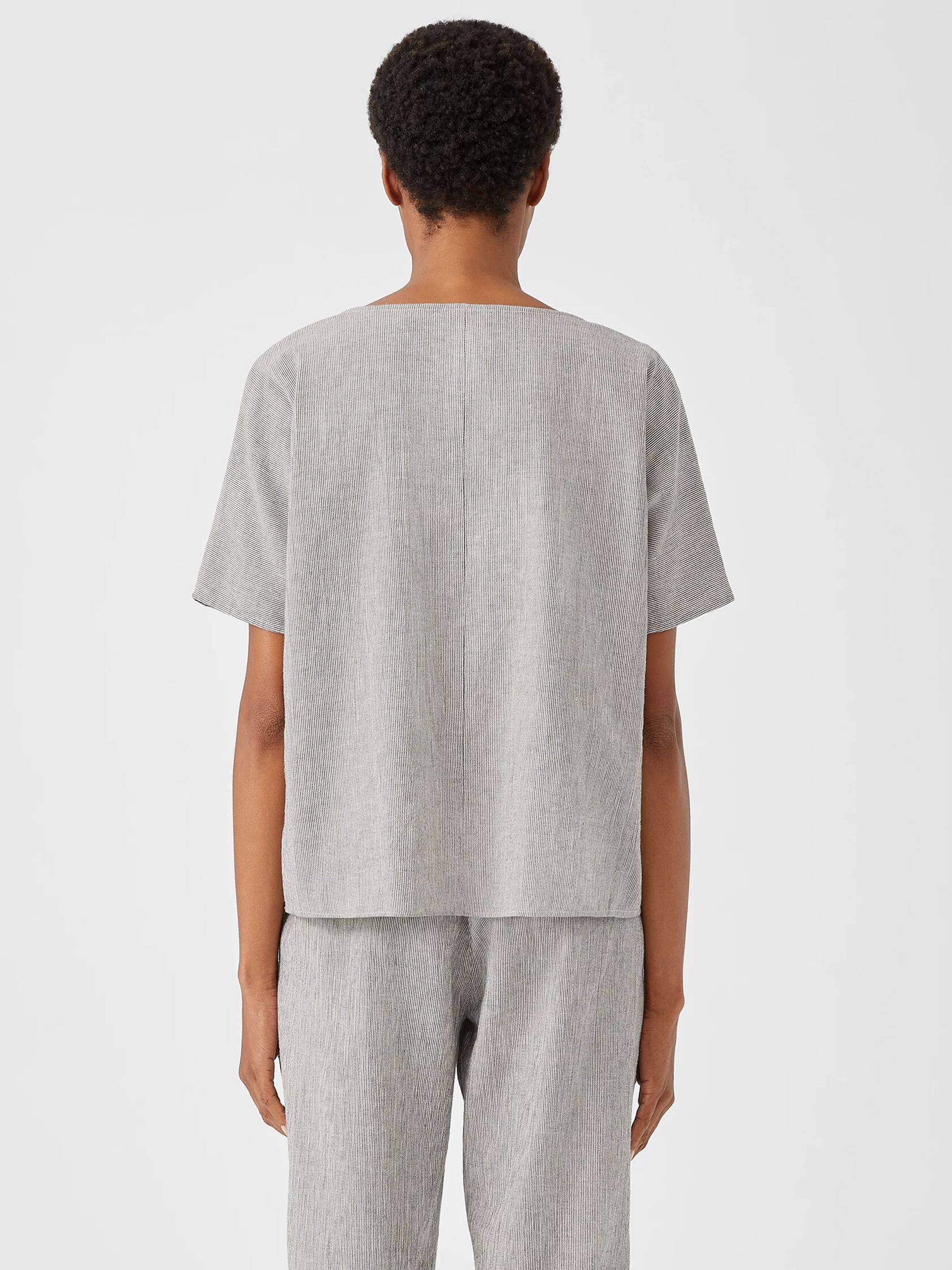 Organic Cotton Linen Ticking Stripe Square Top