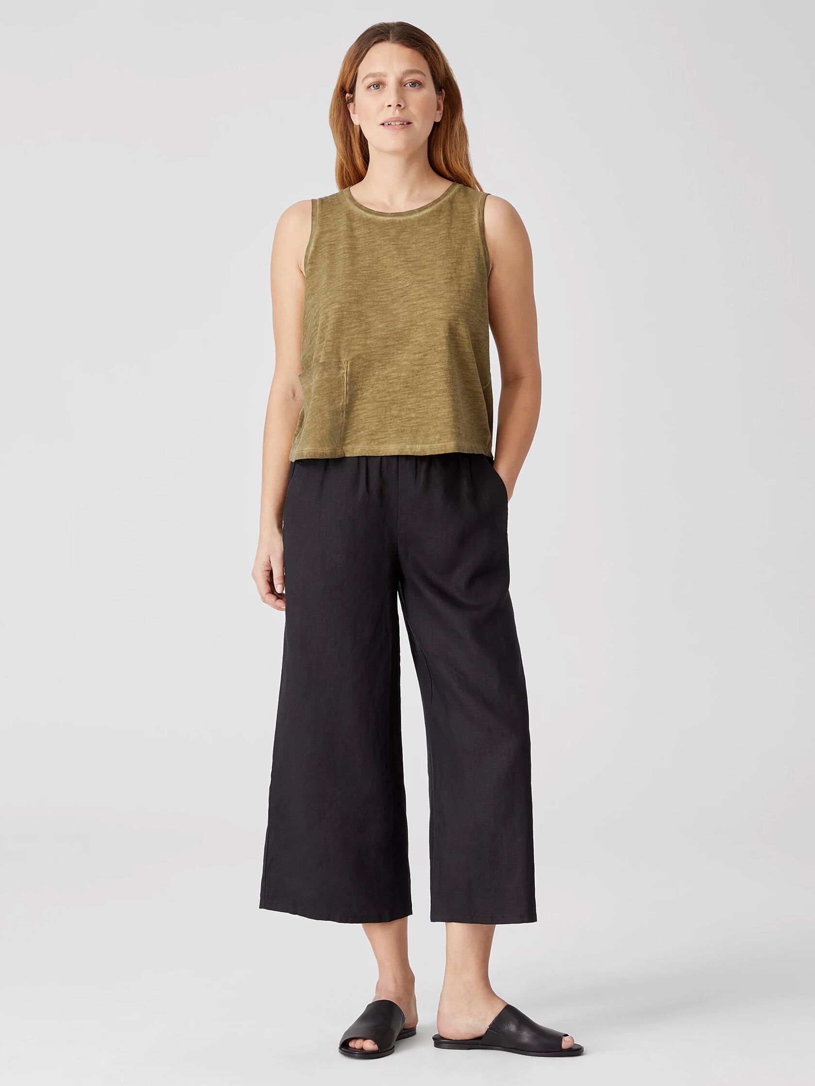 Pigment-Dyed Organic Cotton Crew Neck Tank
