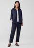 Puckered Organic Linen Shirt Jacket