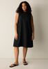 Organic Cotton Pucker Mock Neck Dress