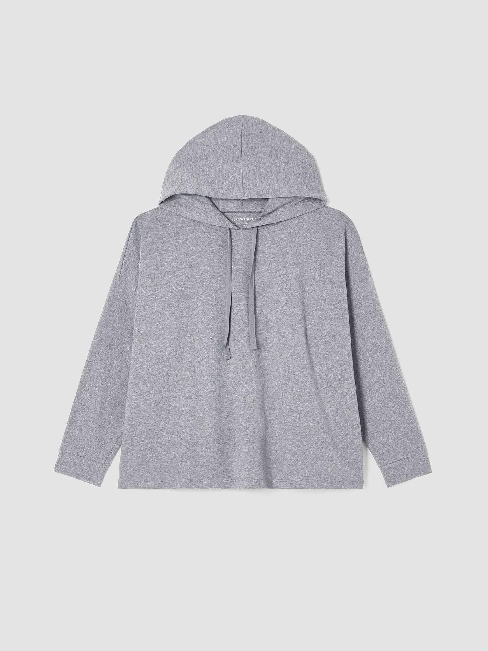 Heathered Organic Cotton Jersey Hooded Top