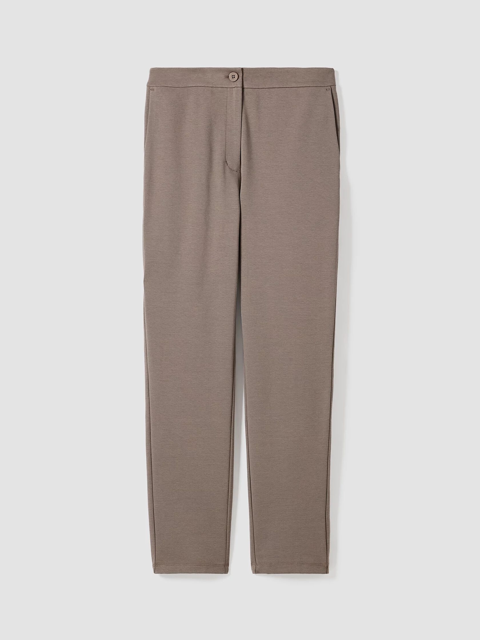 Cotton Blend Ponte Slim Pant