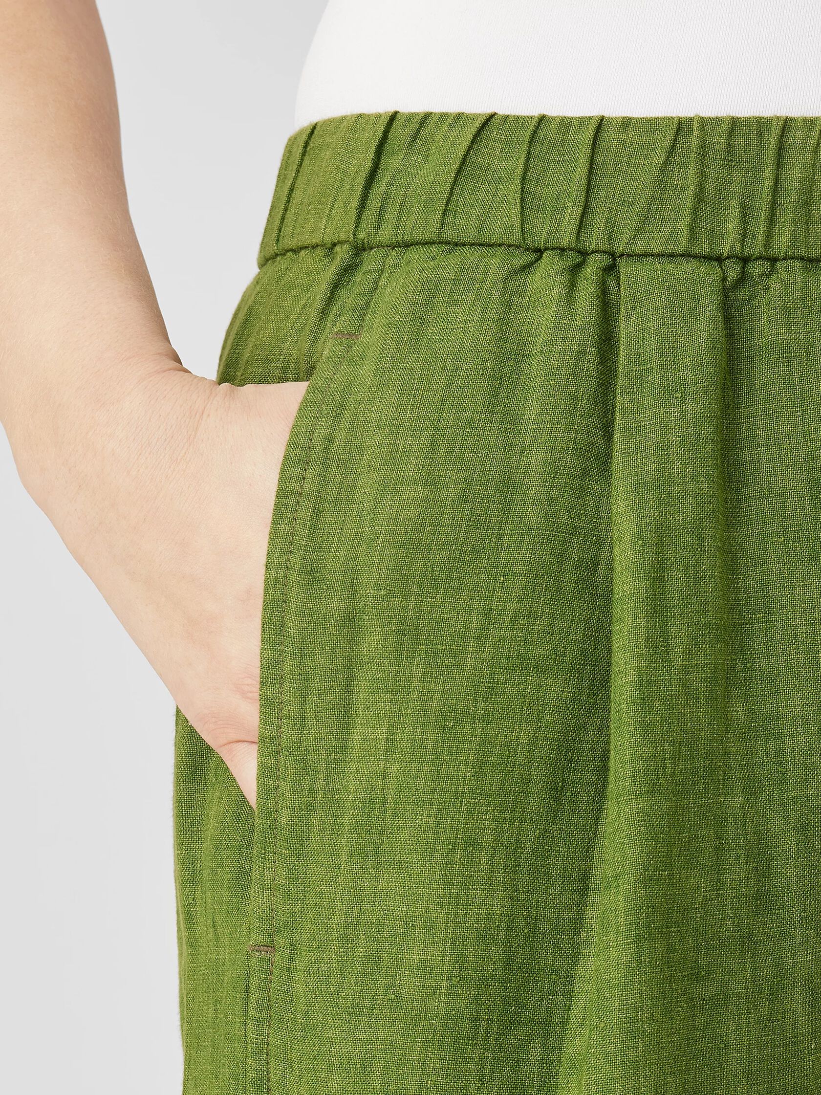 Washed Organic Linen Delave Lantern Pant