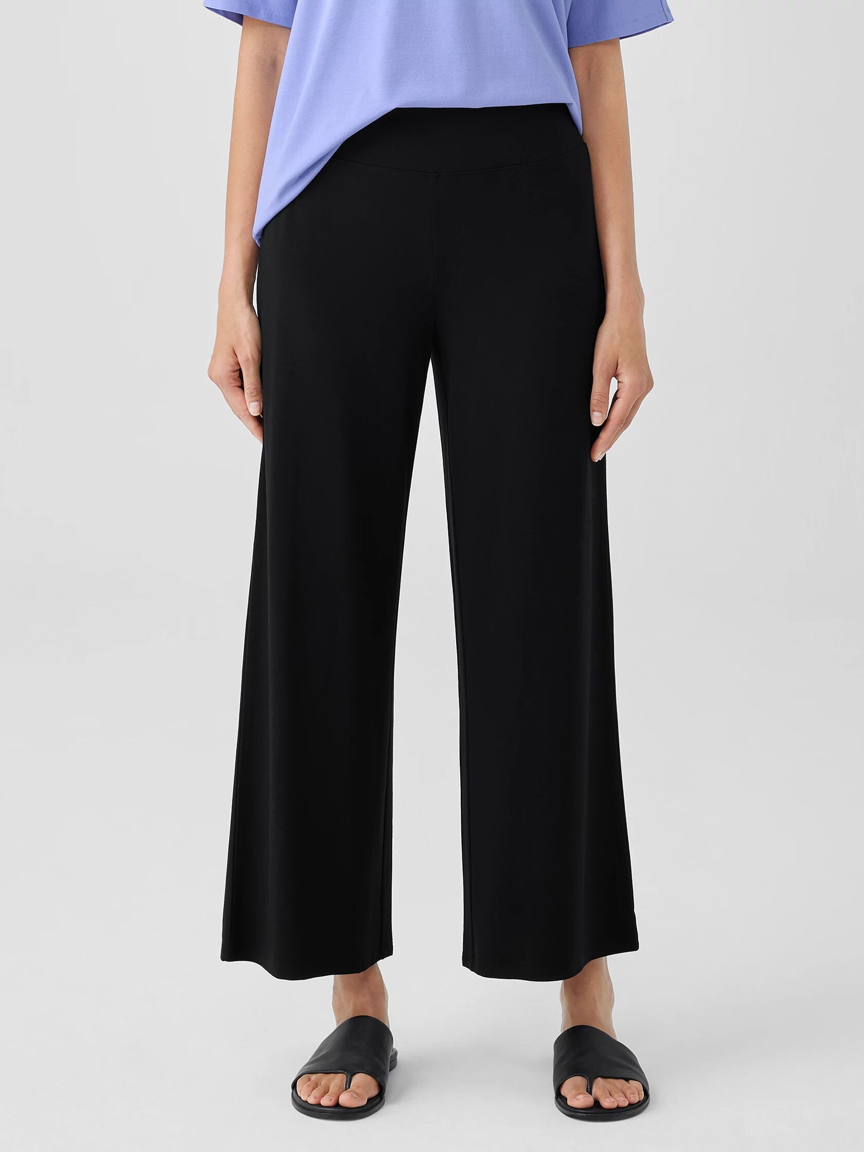 Stretch Jersey Knit Wide-Leg Pant