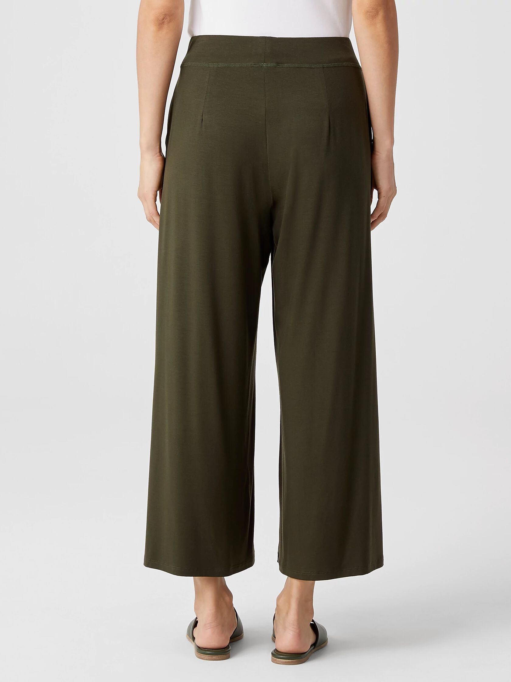 Fine Jersey Wide-Leg Pant with Slits