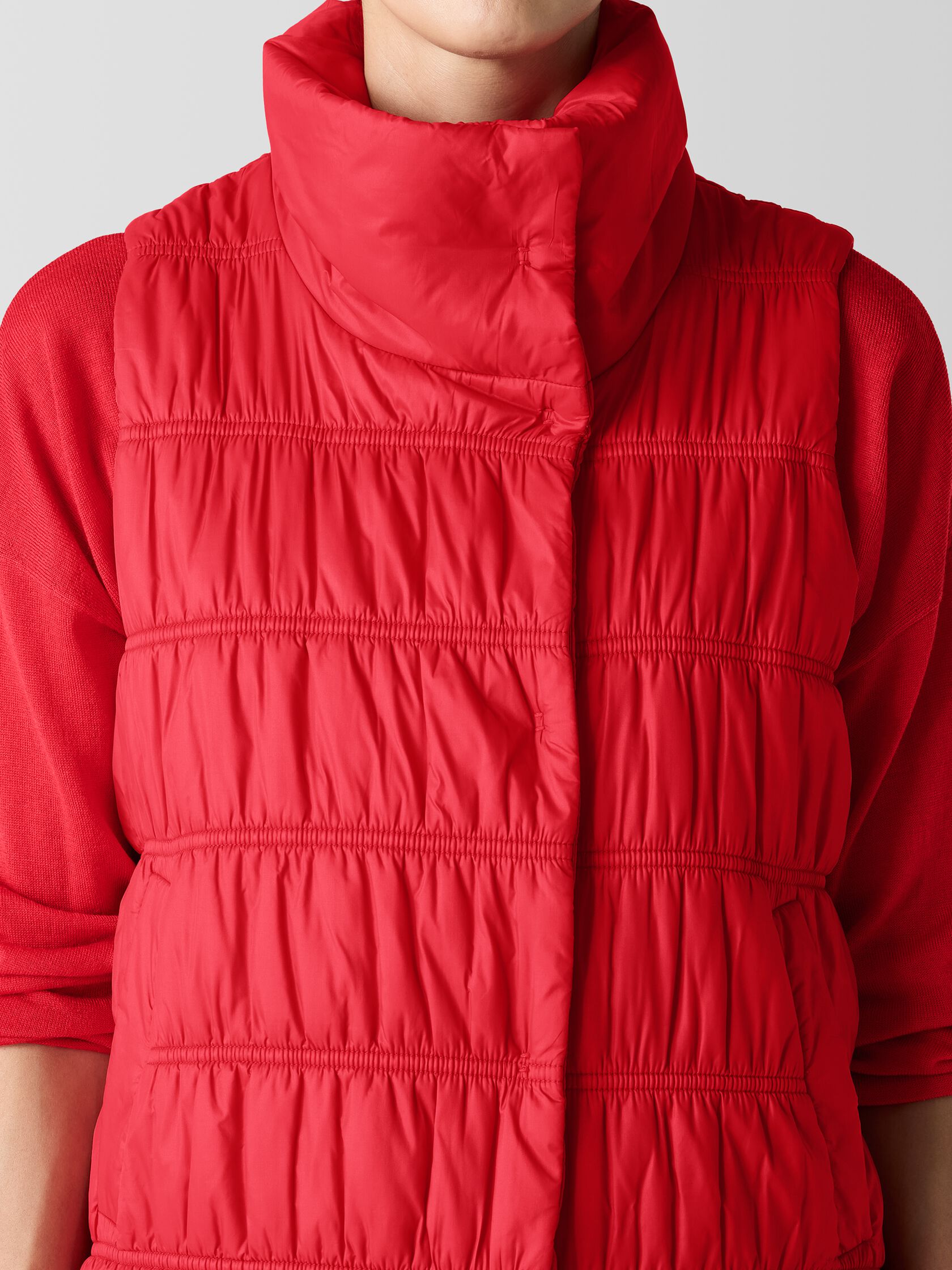 Eggshell Recycled Nylon Stand Collar Vest