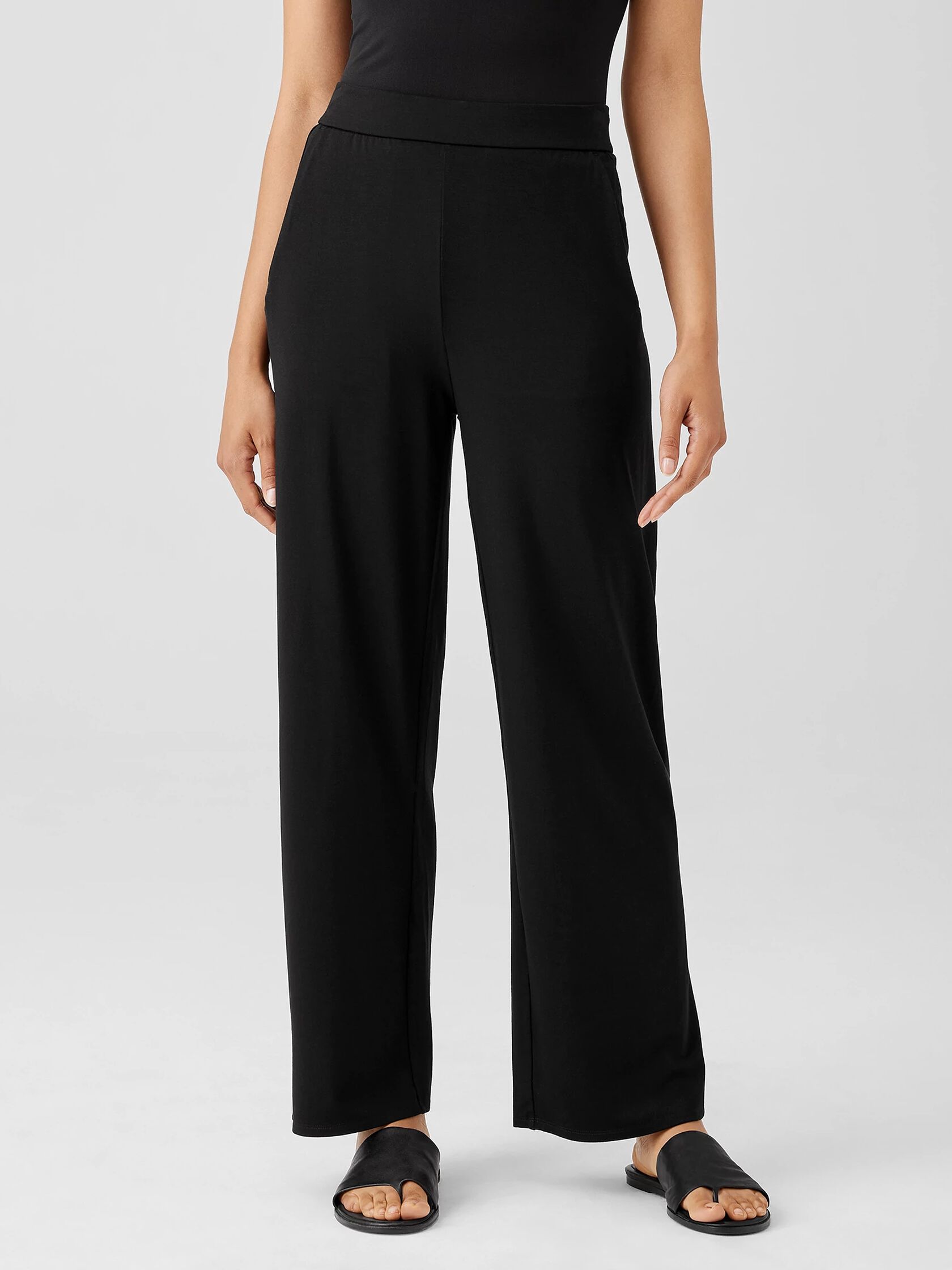 Stretch Jersey Knit Straight Pant | EILEEN FISHER