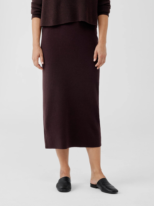 Merino Rib Pencil Skirt in Regenerative Wool