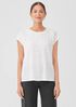 Organic Linen Jersey Shirred-Back Top