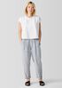 Striped Organic Linen Crinkle Lantern Pant