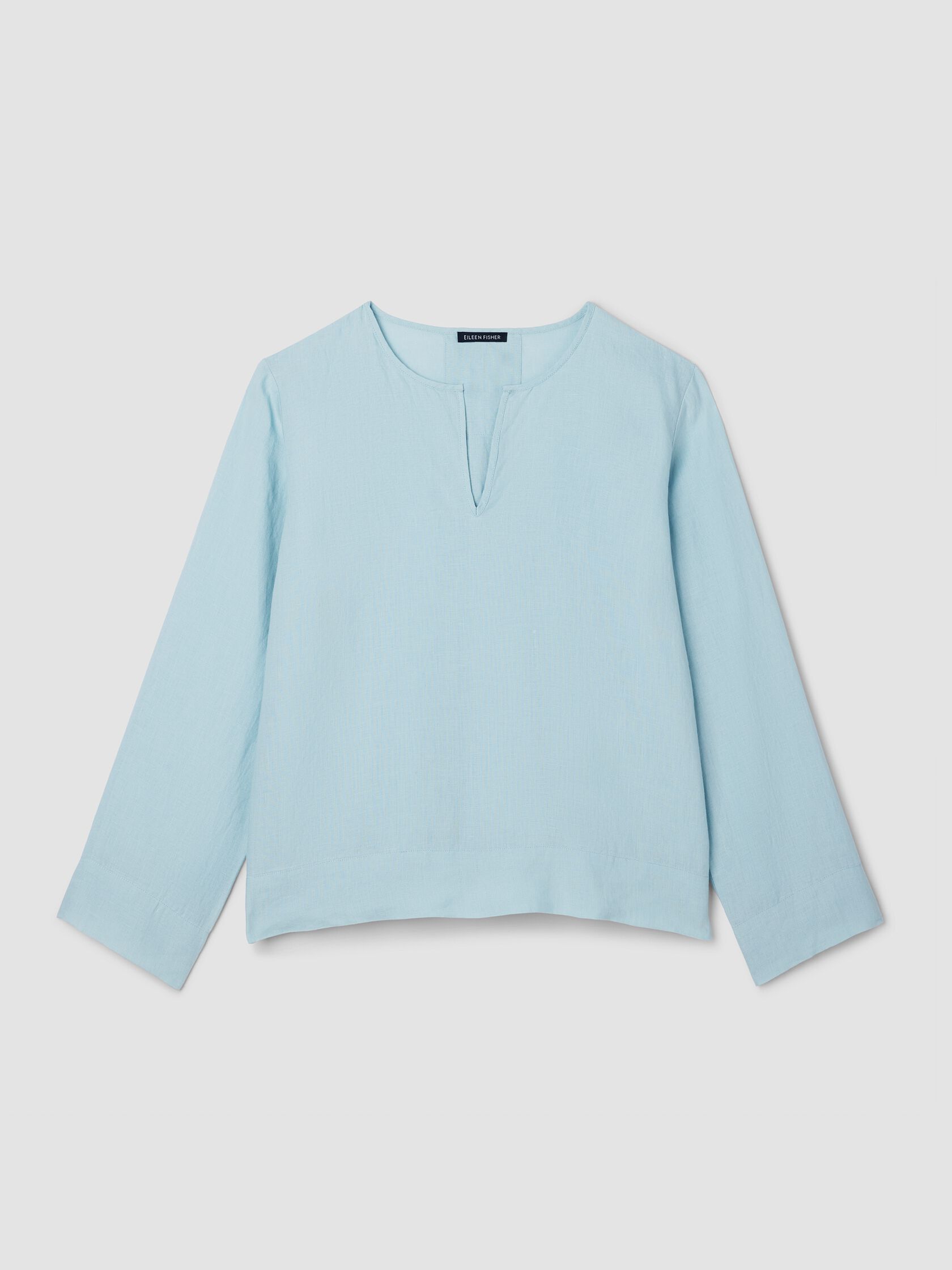 Organic Handkerchief Linen Split Neck Top