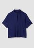 Silk Georgette Crepe Split Neck Top