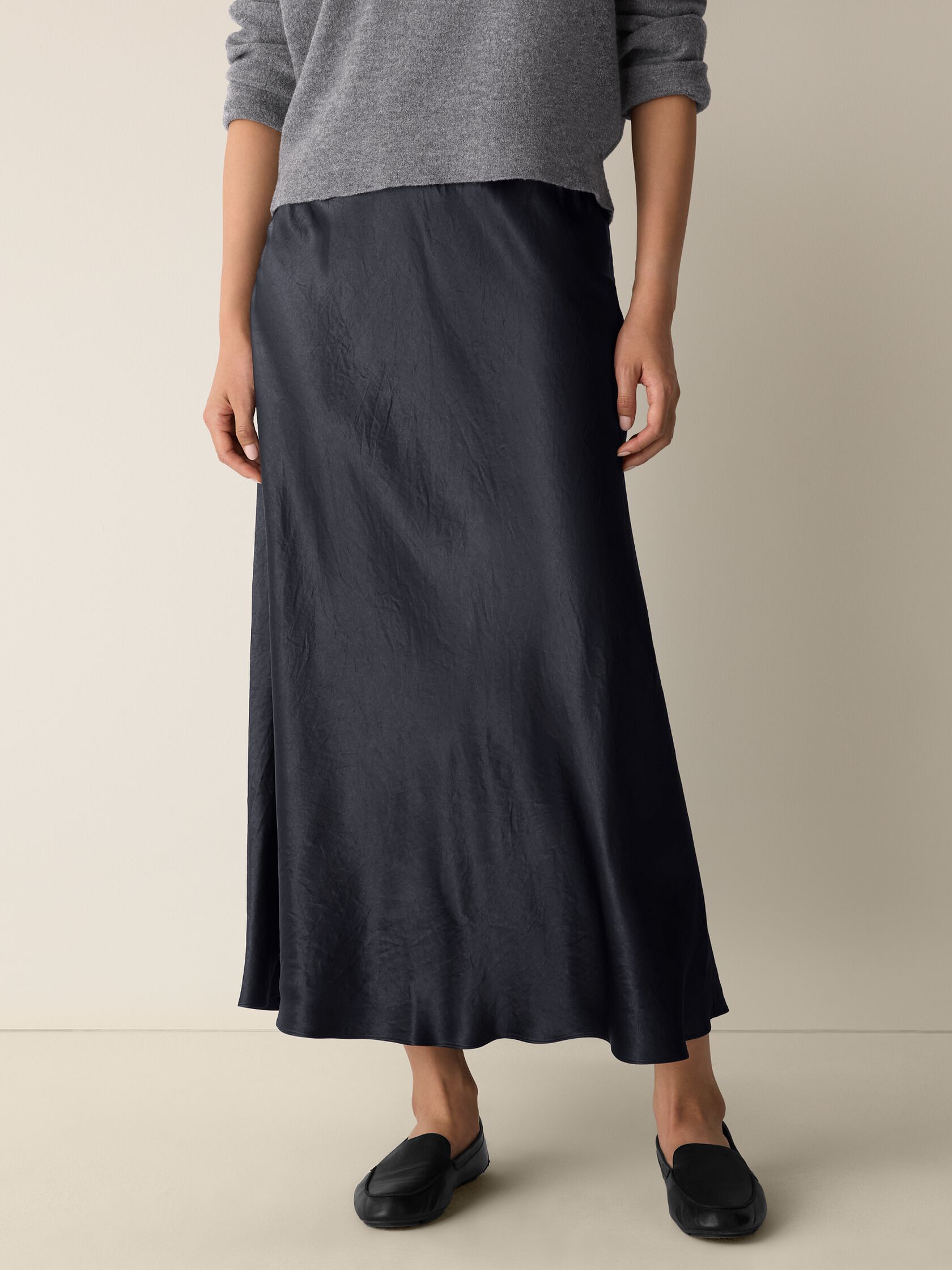 Textured Satin Slip Skirt