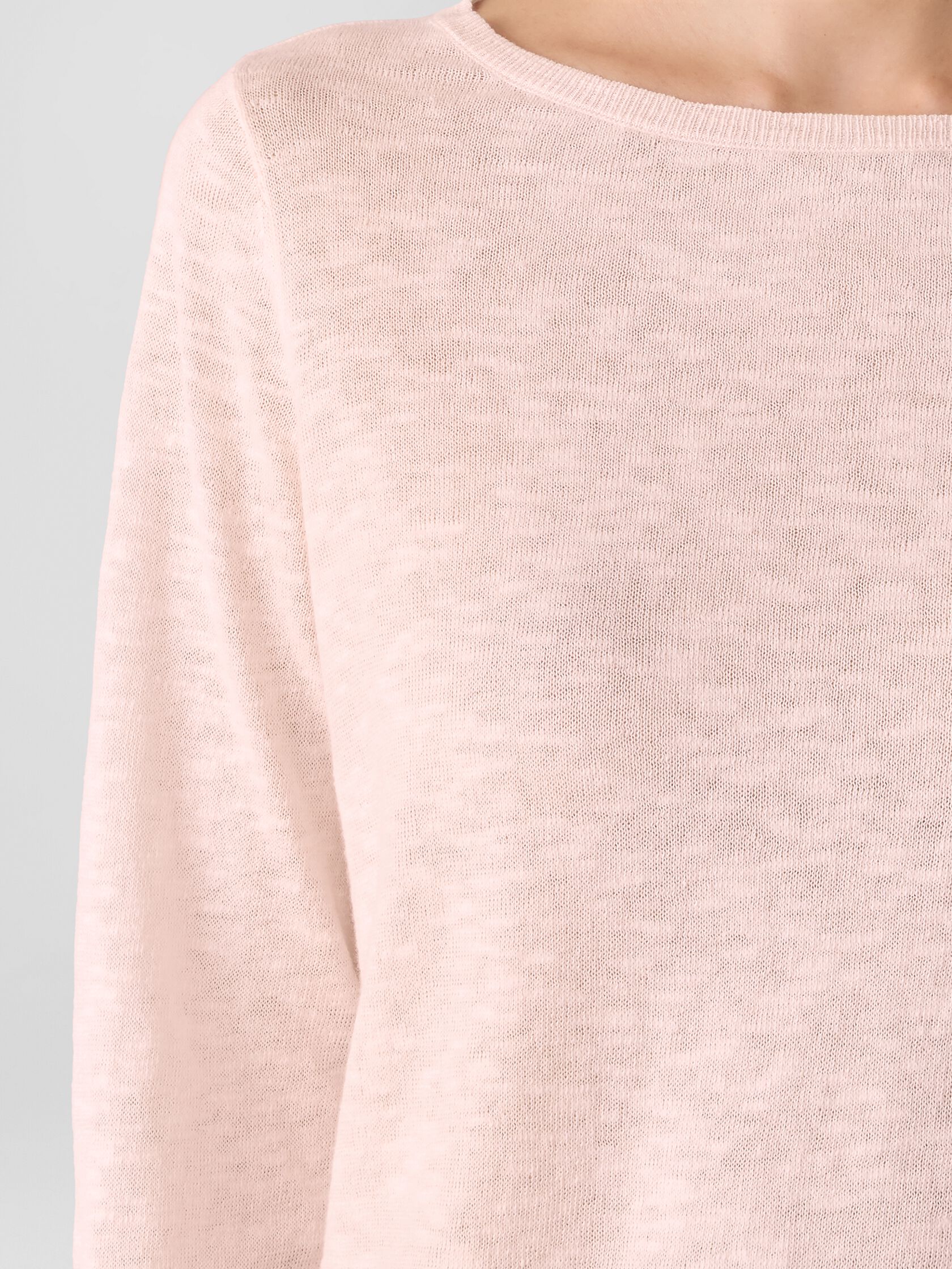 Organic Linen Cotton Slub Bateau Neck Top