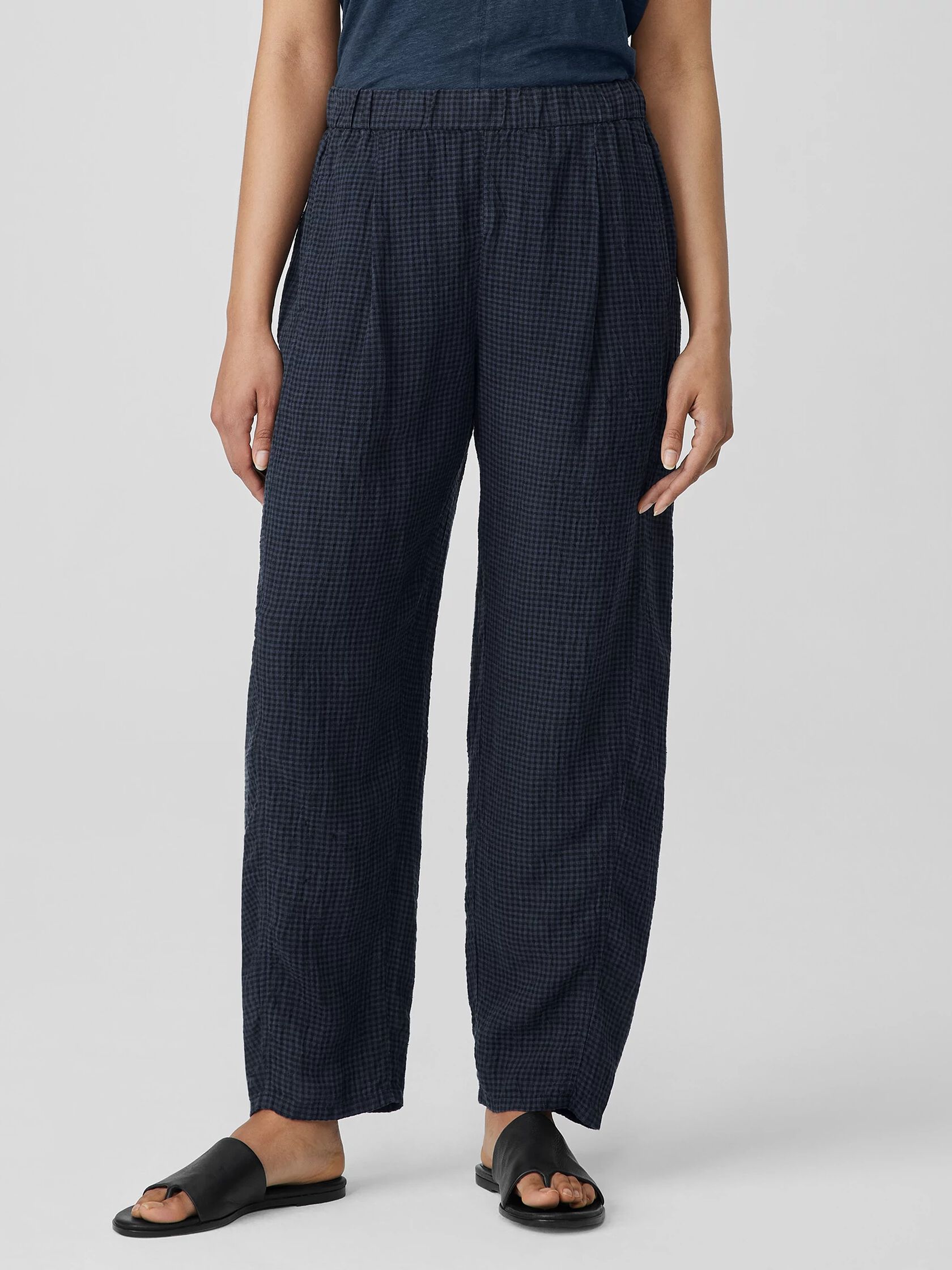 Puckered Organic Linen Lantern Pant