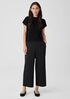 Cotton Blend Ponte Wide-Leg Pant