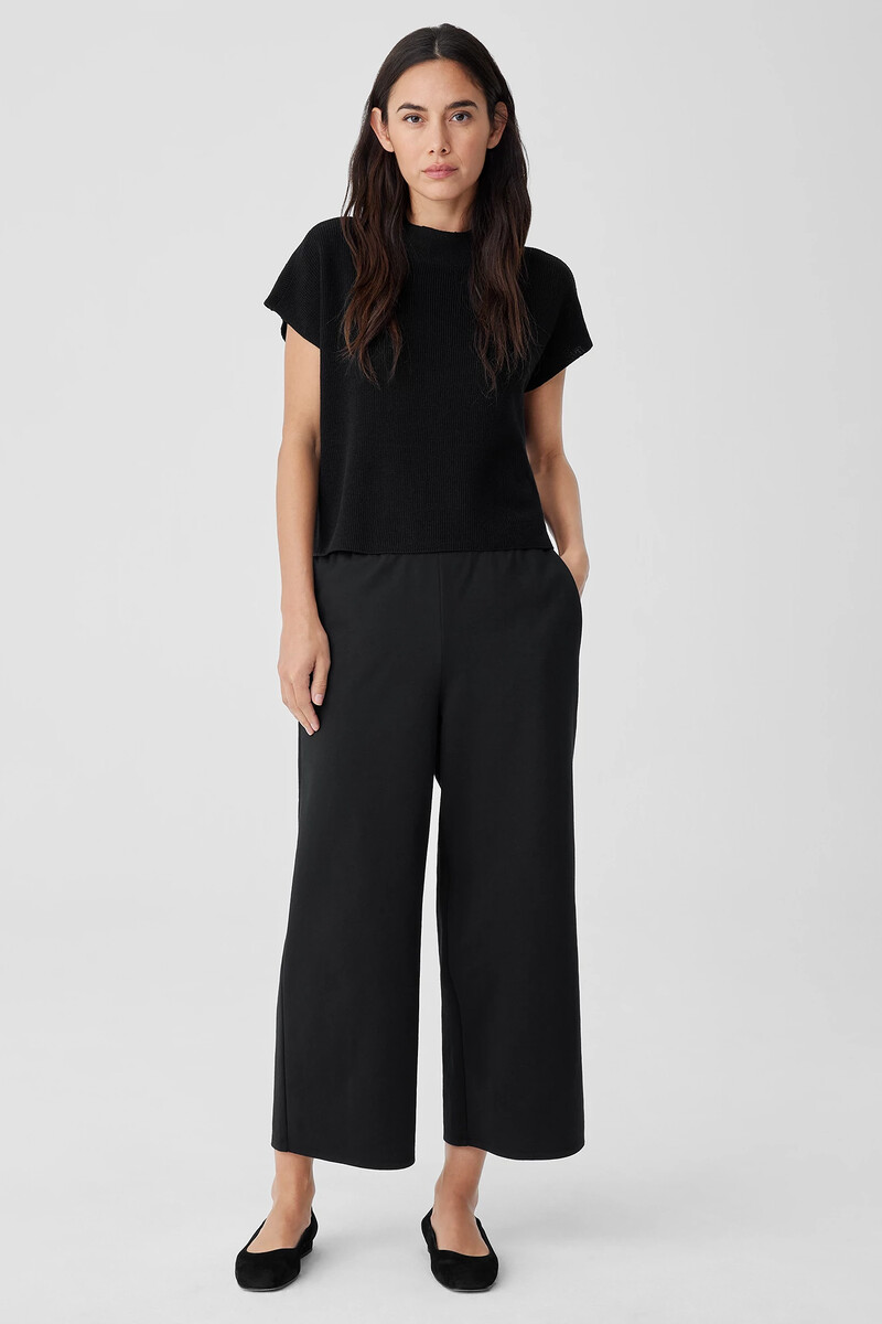 Cotton Blend Ponte Wide-Leg Pant Cotton Blend Ponte Wide-Leg Pant