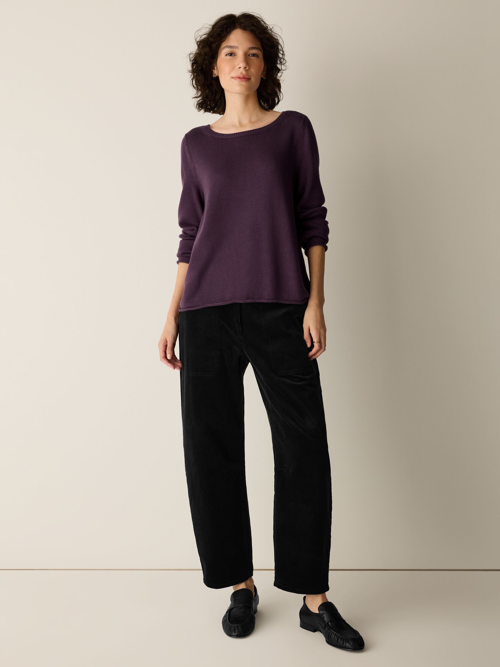 Peruvian Cotton Blend Bateau Neck Top