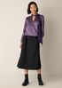 Stretch Silk Charmeuse Wrap Top