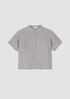 Washed Organic Linen Délavé Band Collar Shirt