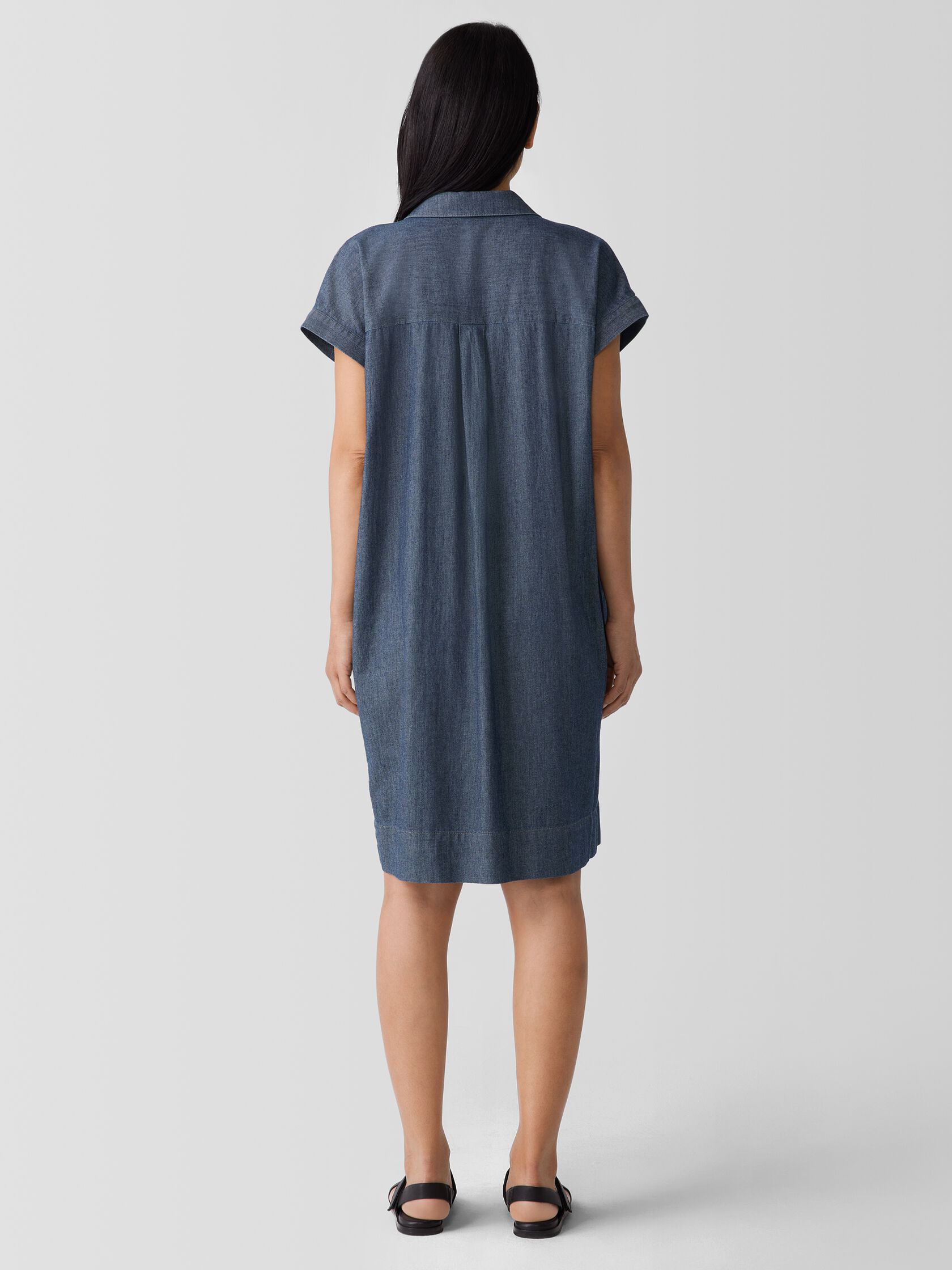 Airy Organic Cotton Twill Shirtdress