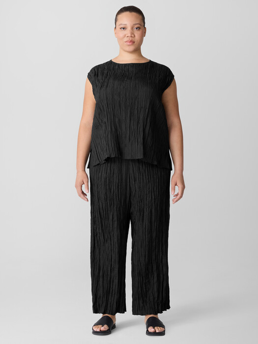 Crushed Silk Wide-Leg Pant