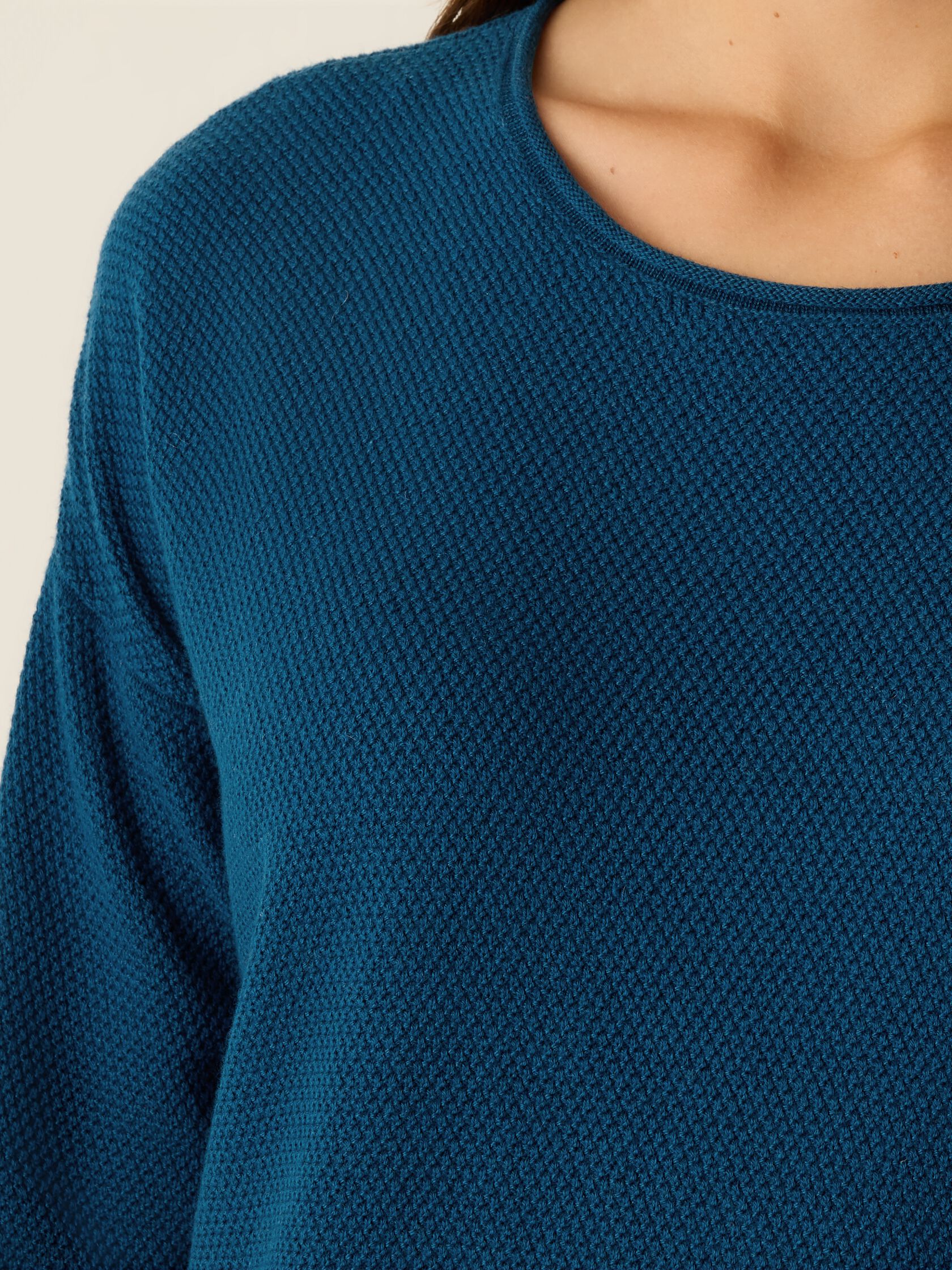 Peruvian Cotton Blend Jewel Neck Top