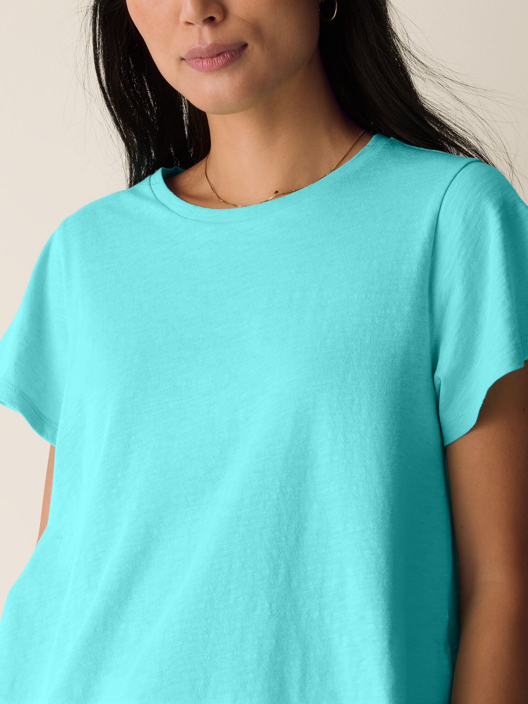 Organic Cotton Slubby Jersey Crew Neck Tee