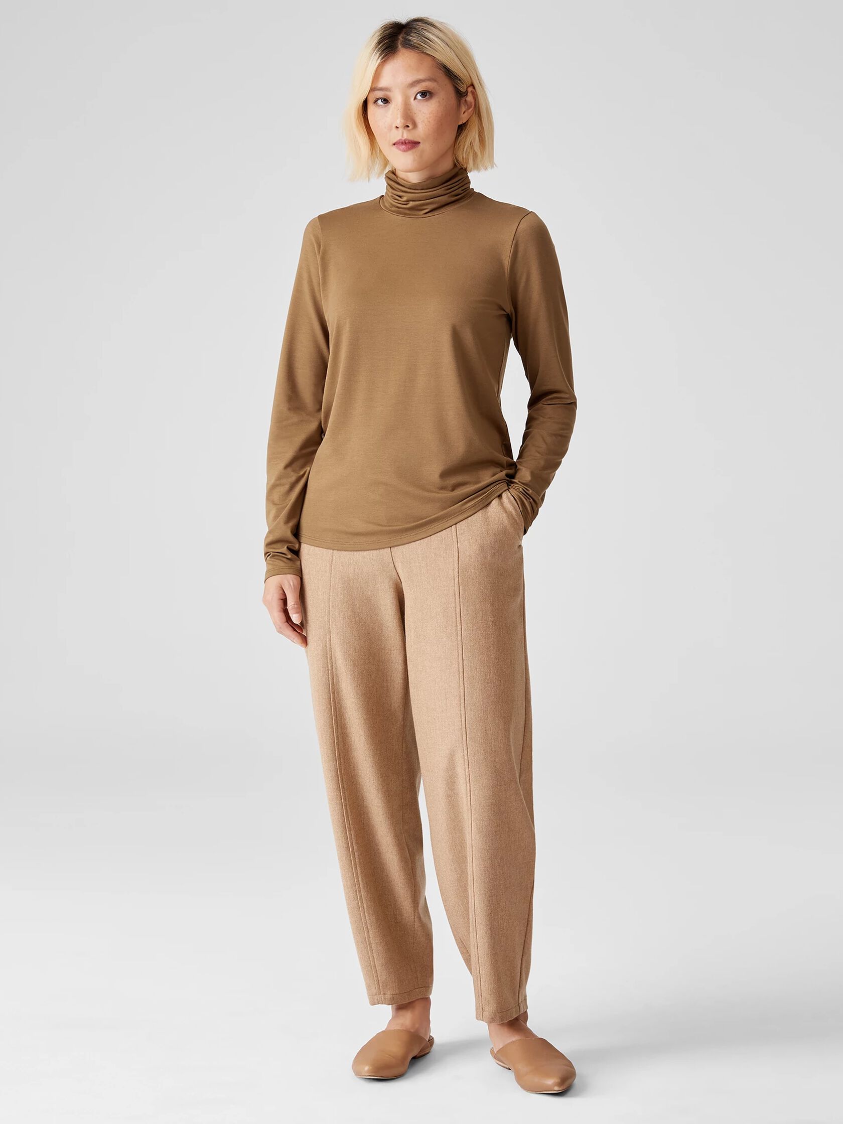 Fine Jersey Scrunch Neck Top