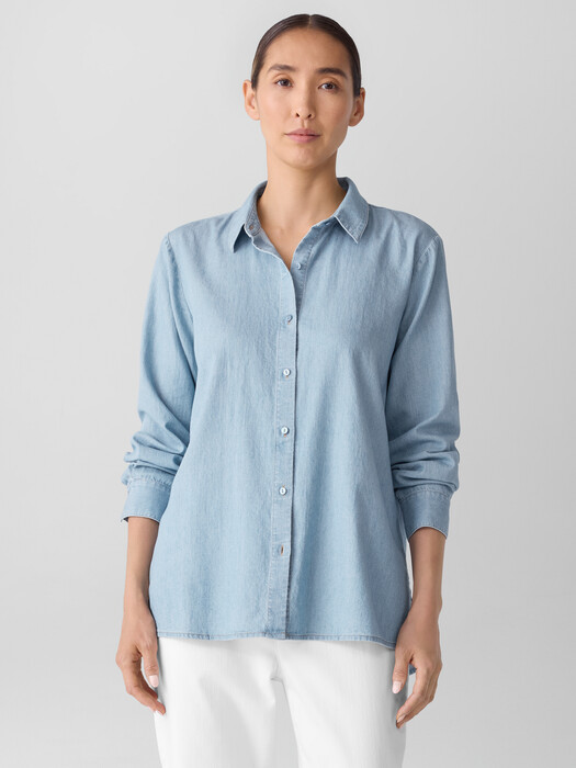 Airy Organic Cotton Twill Classic Collar Shirt