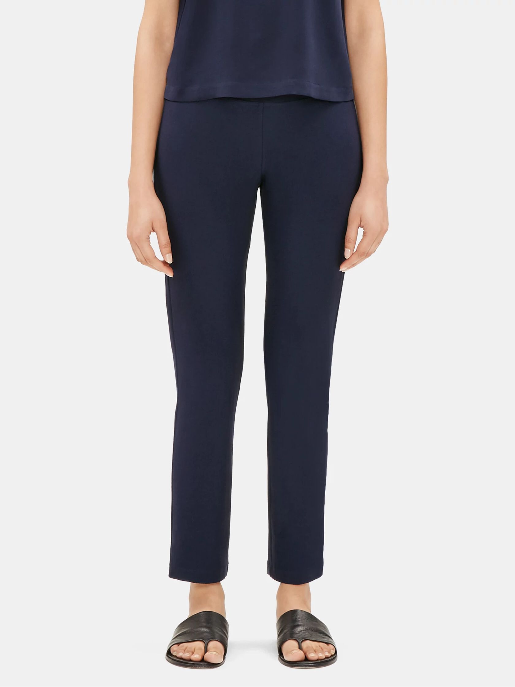 System Washable Stretch Crepe Slim Ankle Pant