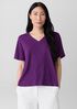 Organic Cotton Slubby Jersey V-Neck Tee