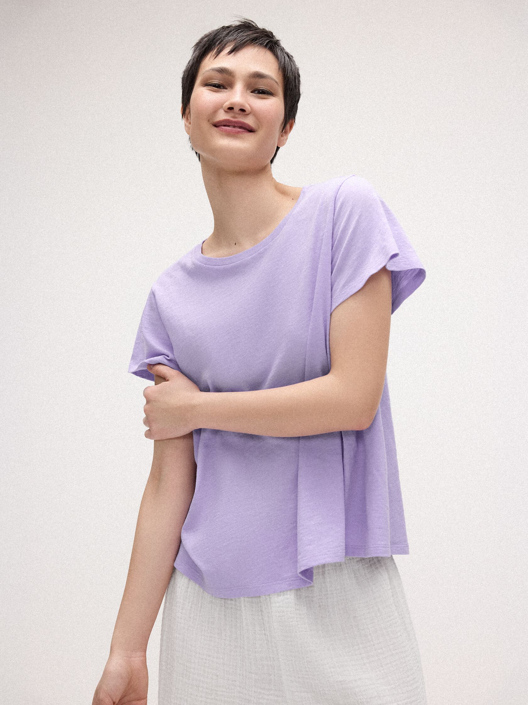 Organic Cotton Slubby Jersey Crew Neck Tee