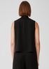 Silk Georgette Crepe Mock Neck Tank