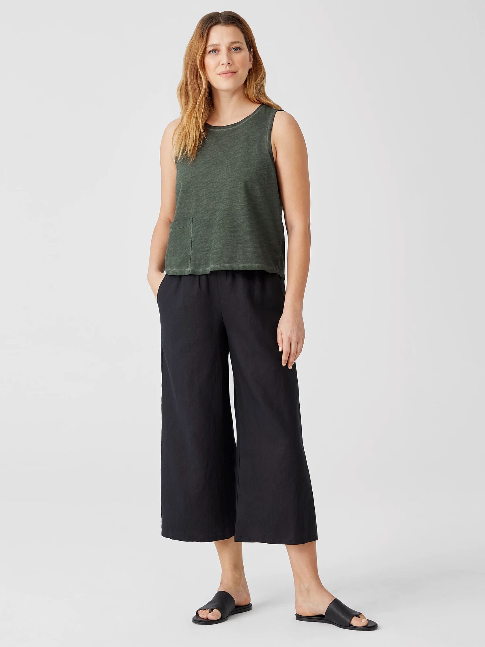 Pigment-Dyed Organic Cotton Crew Neck Tank