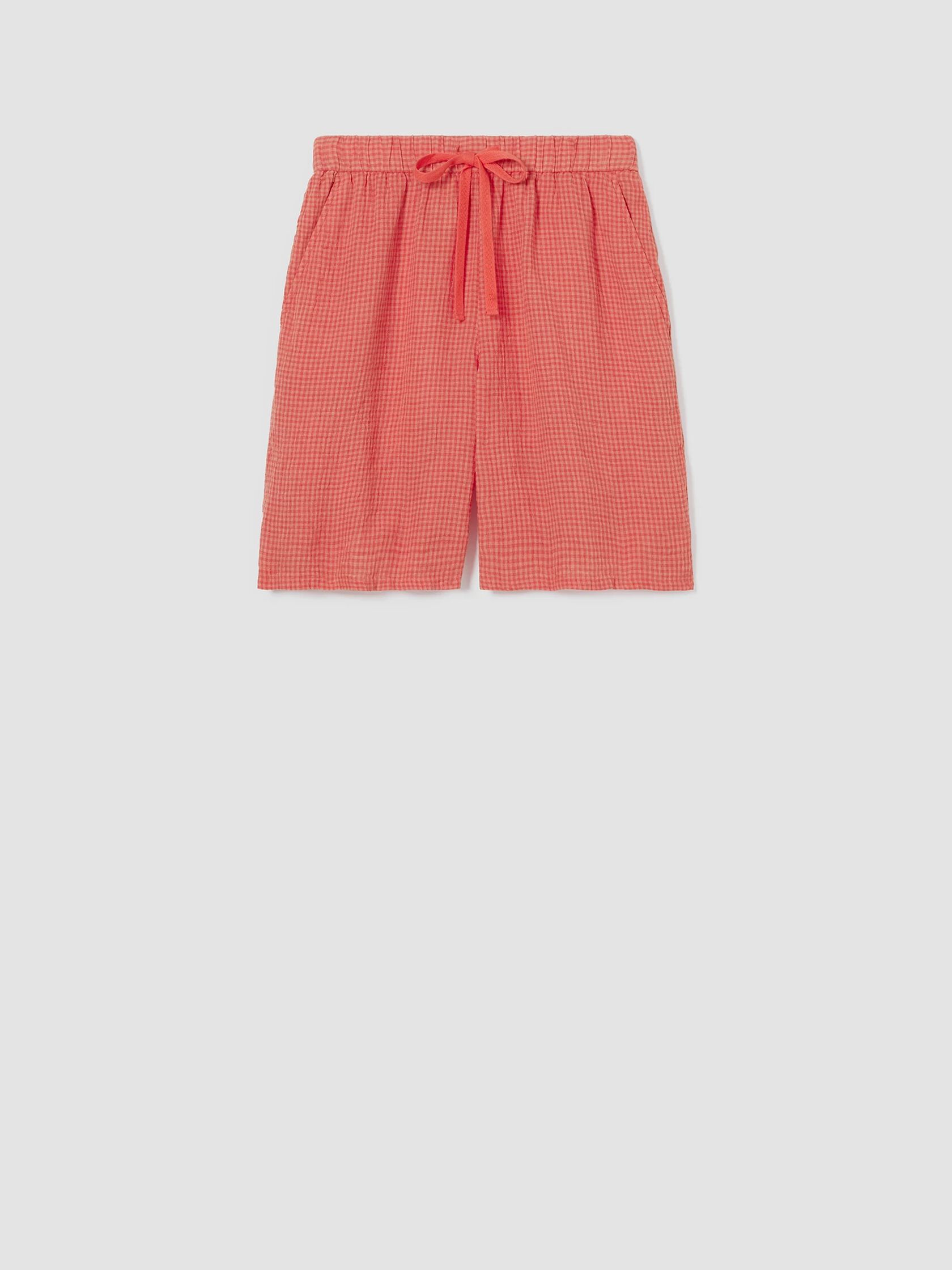 Puckered Organic Linen Shorts